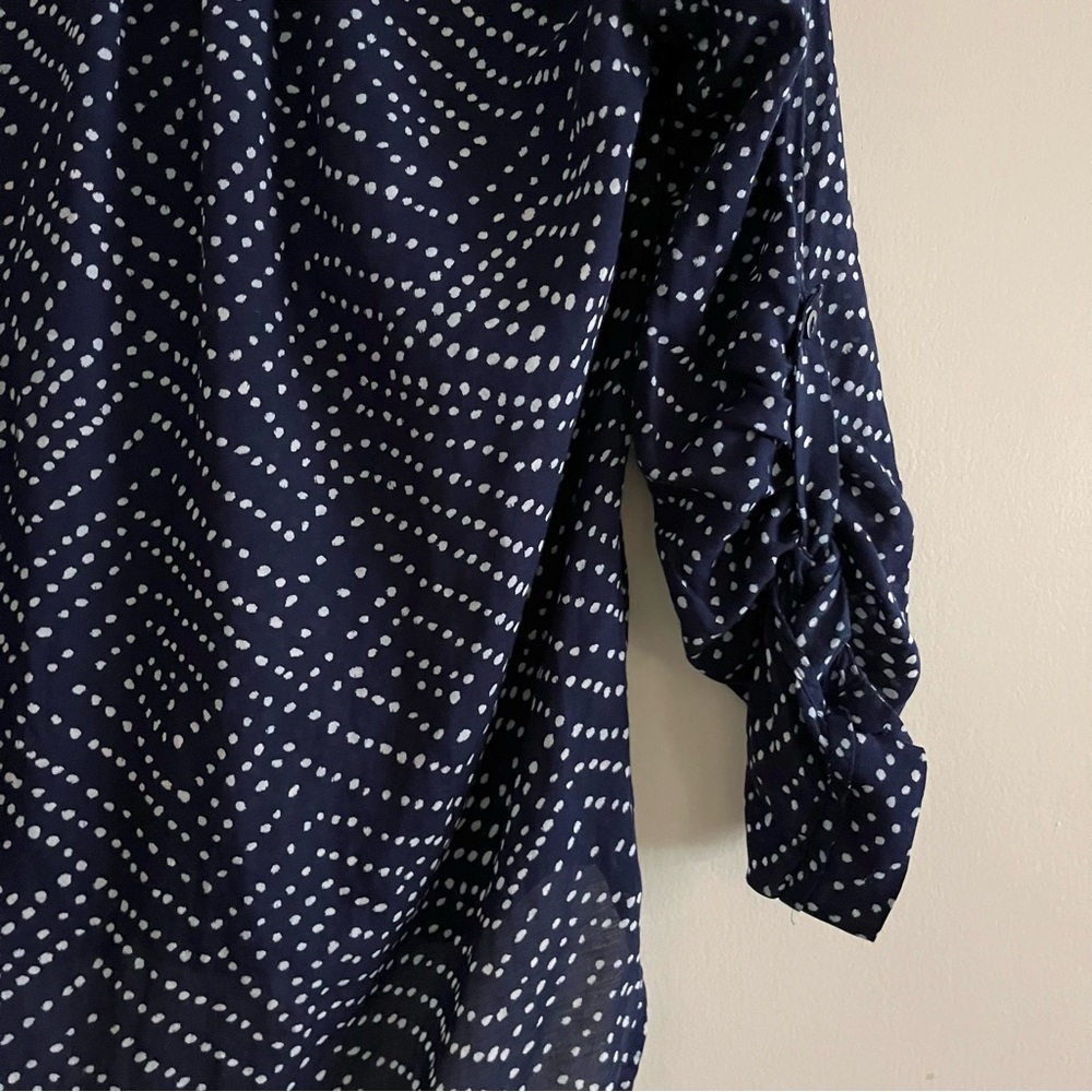 Diane Von Furstenberg Lorelai Two Navy Button Down Cotton Silk Lightweight 4 - Picture 10 of 14